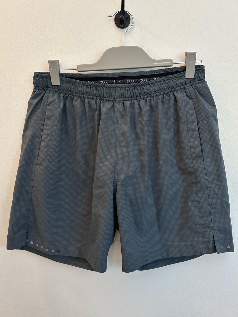 SAXX Sport Kinetic 2N1 Lined Shorts Charcoal Gray Men’s Large Athletic Gym